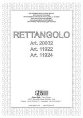 Gessi RETTANGOLO 20002 Guia De Inicio Rapido