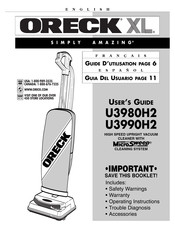 Oreck XL U3980H2 Guia Del Usuario