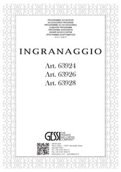 Gessi INGRANAGGIO 63926 Manual De Instrucciones