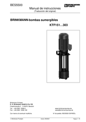 BRINKMANN PUMPS KTF151 / 220 Manual De Instrucciones