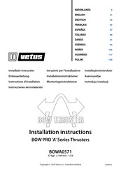 Vetus BOWA0571 Instrucciones De Instalación