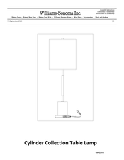 Williams-Sonoma Cylinder Collection Table Lamp Instrucciones De Ensamblaje