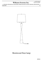 Williams-Sonoma Brentwood floor lamp Instrucciones De Ensamblaje