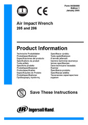 Ingersoll Rand 205-EU Especificaciones Del Producto