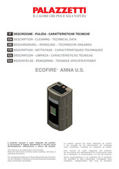 Palazzetti ECOFIRE ANNA U.S. Descripción - Limpieza - Características Técnicas