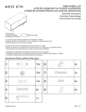 West Elm slide media unit Instrucciones De Ensamblaje