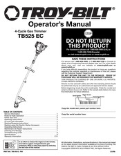 Troy-Bilt TB525 EC Manual Del Operador