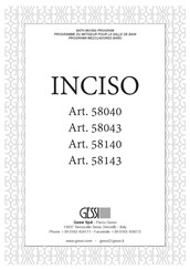 Gessi INCISO 58140 Manual De Instrucciones