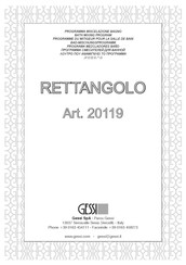 Gessi RETTANGOLO 20119 Manual De Instrucciones