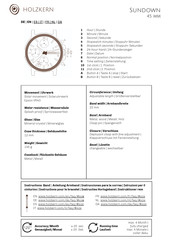 HOLZKERN Sundown 45mm Manual De Instrucciones