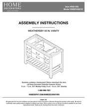 Home Decorators Collection WEATHERSBY WBPV4821D Instrucciones De Ensamblaje