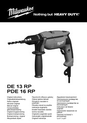 Milwaukee PDE 16 RP Manual Original