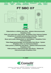 Comelit FT SBC 07 Hoja Técnica