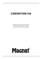 Magnat CINEMOTION 510 El Manual Del Propietario