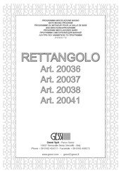 Gessi RETTANGOLO 20038 Manual De Instrucciones