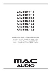 MAC Audio APM FIRE 16.2 Manual Del Propietário