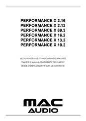 MAC Audio PERFORMANCE X 69.3 El Manual Del Propietario