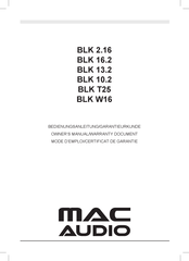 MAC Audio BLK W16 Manual Del Propietário