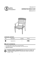 Garden Treasures 811131 Manual De Instrucciones