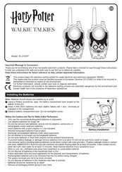 eKids Harry Potter Walkie Talkies Ri-210HP Manual Del Usuario