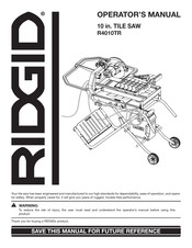 RIDGID R4010TR Manual Del Operador