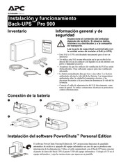 Schneider APC Back-UPS Pro 900 Instalación Y Funcionamiento