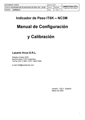 Lasarte IT6K-NC3M Manual De Configuración Y Calibración