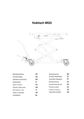 BlitzRotary Hubtisch MGO Instrucciones De Uso