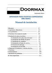 Doormax DMC-800KG Manual De Instalación