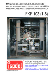 ISODEL FKF 103 Prescripciones,Puesta En Servicio Y Conservacion