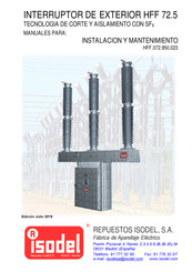 ISODEL HFF 72.5 Instalación Y Mantenimiento