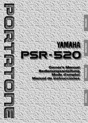 Yamaha PortaTone PSR-520 Manual De Instrucciones