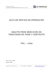 IGT TPC-100A Guía De Rapida De Operación