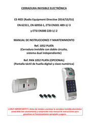 OCARIZ 1052 PLATA Manual De Instrucciones Y Mantenimiento