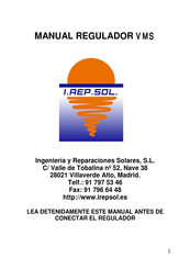 I.REP.SOL. REGULADOR VMS Instrucciones De Uso Y Manual De Usuario