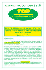 MOTORPARTS TOP Perfomance 47 BLACK TROPHY Advertencias E Instrucciones Para El Montaje