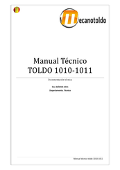 MECANOTOLDO TOLDO 101 Manual Tecnico