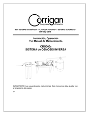 Corrigan CRO300B Instalación, Operación Y El Manual De Mantenimiento