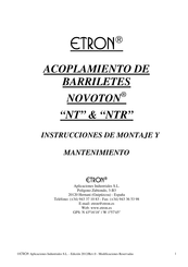 Etron NOVOTON NTR Instrucciones De Montaje Y Mantenimiento