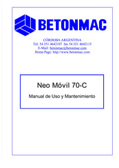 Betonmac Neo Movil 70-C Manual De Uso Y Mantenimiento