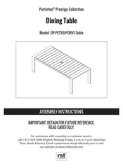 rst brands Portofino Prestige OP-PETS9-PORVI-Table Manual De Instrucciones Y Ensamble