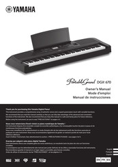 Yamaha PortableGrand DGX-670 Manual De Instrucciones