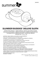 Summer SLUMBER BUDDIES DELUXE SLOTH Manual De Instrucciones