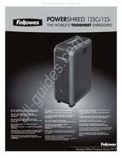 Fellowes POWERSHRED 125Ci Manual Del Usuario