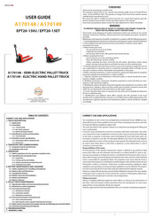 EP Equipment A170148 Manual De Usuario