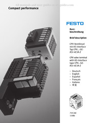 Festo Compact performance CPV-GE-ASI-4E3A-Z Serie Instrucciones Para El Usuario