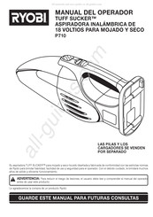 Ryobi TUFF SUCKER P710 Manual Del Operador