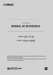 Yamaha PSR-EW425 Manual De Referencia