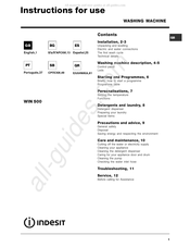 Indesit WIN 500 Instrucciones Para El Uso