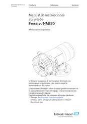 Endress+Hauser Proservo NMS80 Manual De Instrucciones Abreviado